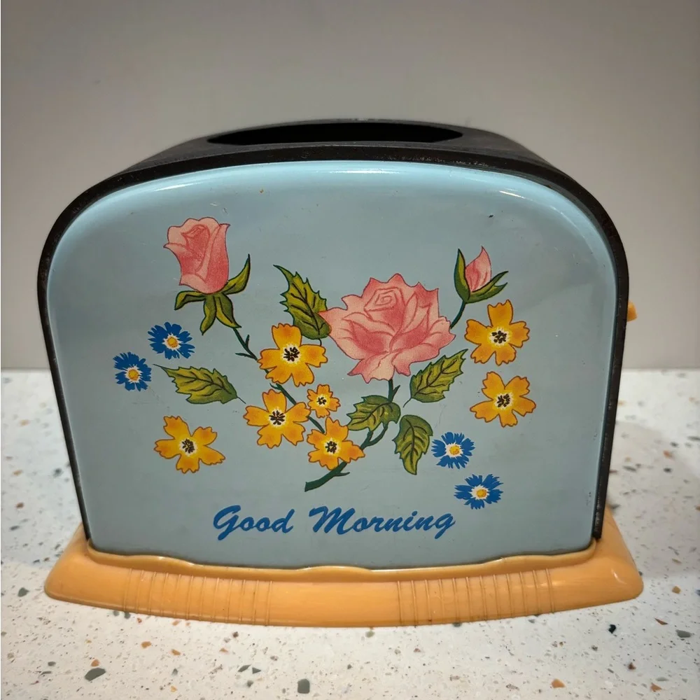 Vintage Good Morning Retro‎ Metal Floral Play Toaster for Kids